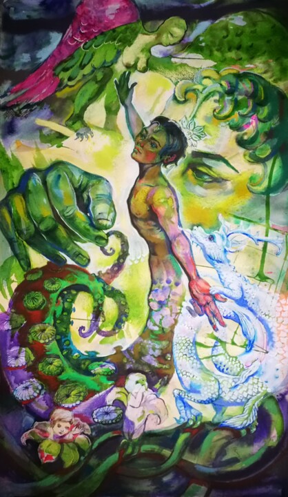 Magician 绘画, 44.9x26 in