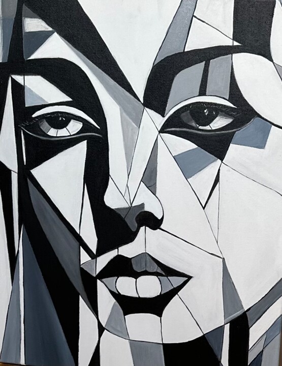 Facial Geometry 4 绘画, 19.7x15.8 in