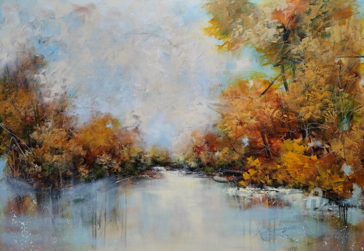 「"Autumn Melody"」というタイトルの絵画 Vera Hoiによって, オリジナルのアートワーク, アクリル