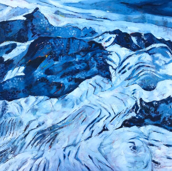 "Freeze Man" Painting, 31.5x31.5 in