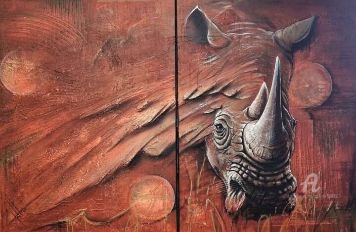 Rhinocéros Tablo, 45,7x70,1 in
