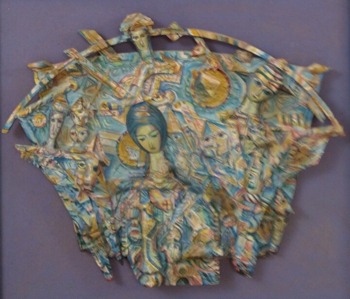 Дева Обида(Русские жены оплакивающие своих Лад) 雕塑, 27.6x31.5 in
