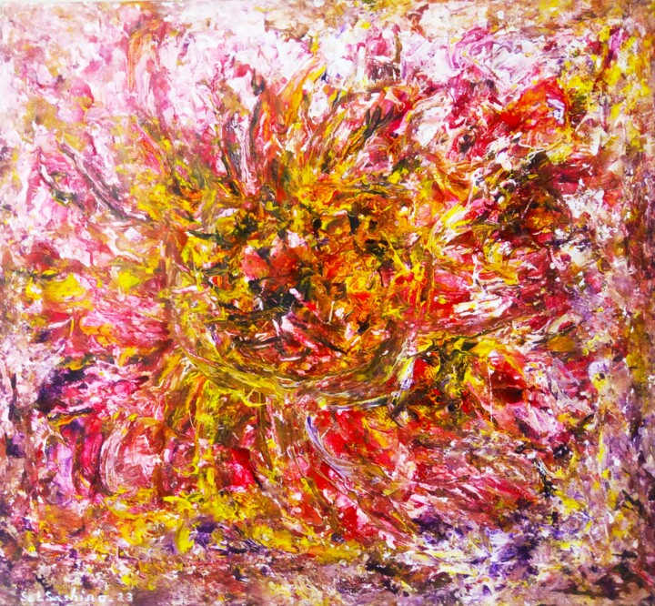 Cosmic Sunflower 绘画, 20.9x23.2 in