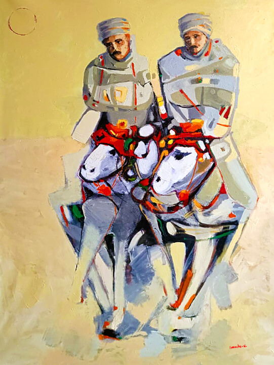 Les chevaliers 绘画, 47.2x35.4 in