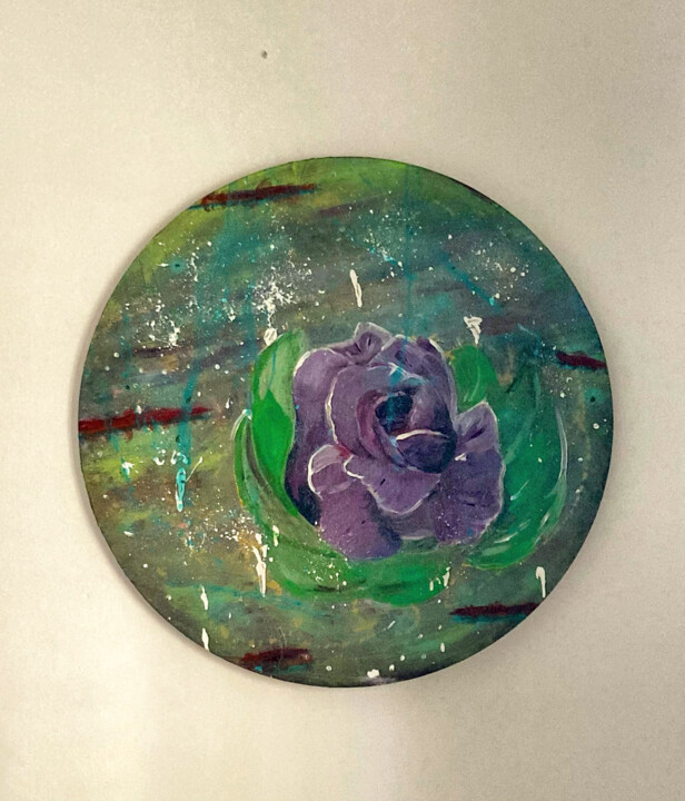 Peinture intitulée "Nénuphar" par Sandy Madar, Œuvre d'art originale, Acrylique