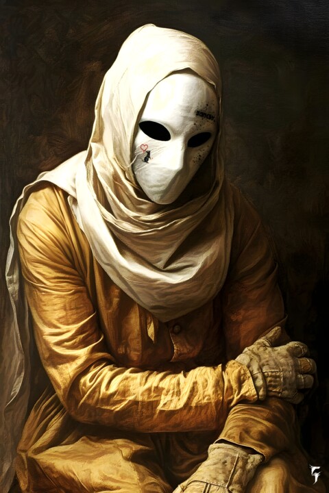 Héritage Masqué : Ode à l'Ascendance de Banksy 数字艺术, 47.2x31.5 in
