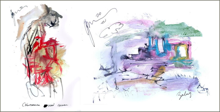 Arts numériques intitulée "склонился над сыном…" par Dima Dima Vil Ms Wilms (Rok Zivopisec Rock Painter), Œuvre d'art origin…