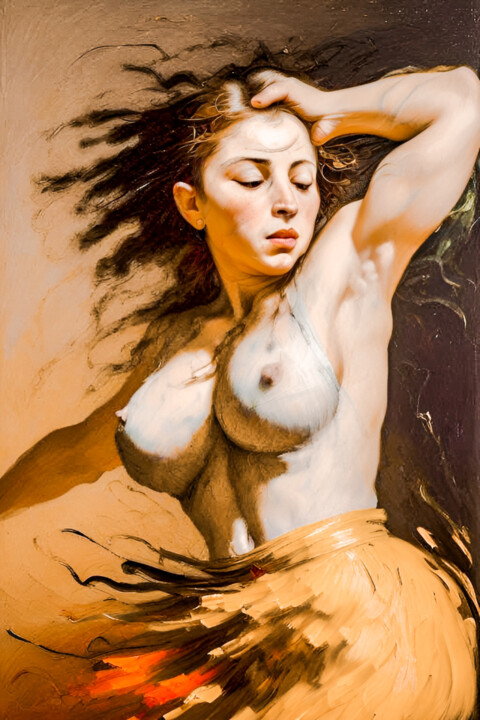 Arte digitale intitolato "Energetic Expression" da Sankha Ghosh, Opera d'arte originale, Pittura digitale