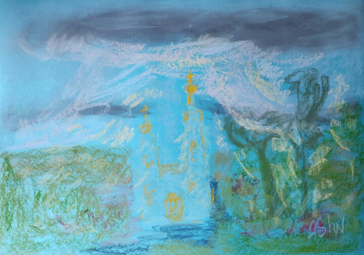 Drawing titled "Ander the protection" by Aleksandra Shvetskaia (ASHV), Original Artwork, Pastel