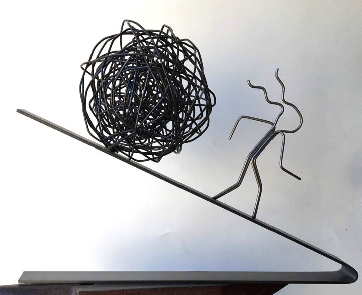 Sculptuur getiteld ""CORRE Y NO MIRES A…" door Juan Carlos Sánchez De La Nieta, Origineel Kunstwerk, Metalen