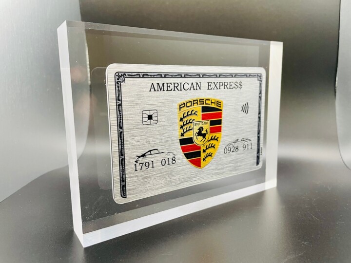 Rzeźba zatytułowany „Plexi Card Porsche” autorstwa N Nathan, Oryginalna praca, Malarstwo cyfrowe