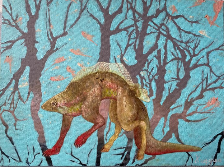 Рыба 绘画, 7.1x9.5 in