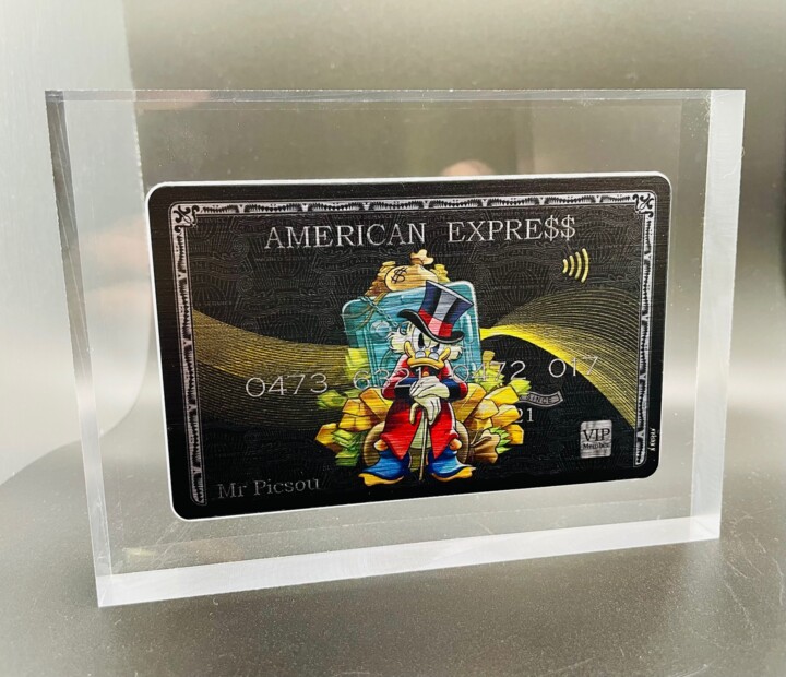 Sculpture titled "Plexi Card Picsou" by N Nathan, Original Artwork, Digital Painting