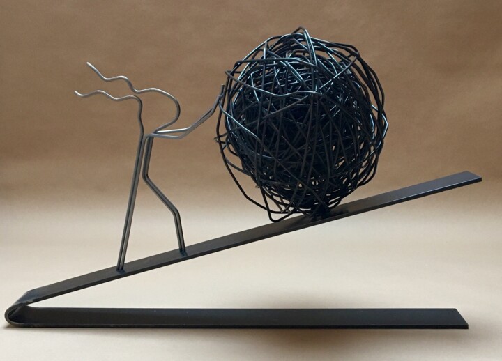Sculptuur getiteld ""MOMENTOS DUROS"" door Juan Carlos Sánchez De La Nieta, Origineel Kunstwerk, Metalen