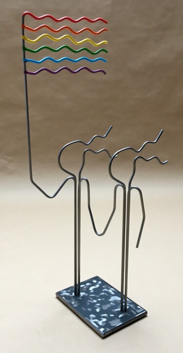 Sculptuur getiteld ""DIVERSIDAD"" door Juan Carlos Sánchez De La Nieta, Origineel Kunstwerk, Metalen
