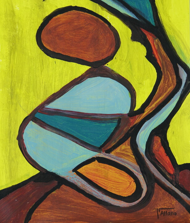 Mère parlant à l'enfant 绘画, 12.6x9.8 in