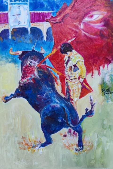 紅色斗篷的眼睛 绘画, 23.6x15.8 in