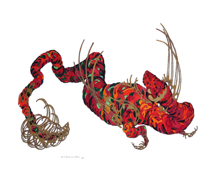 Dragon Disegno, 18,5x22,8 in