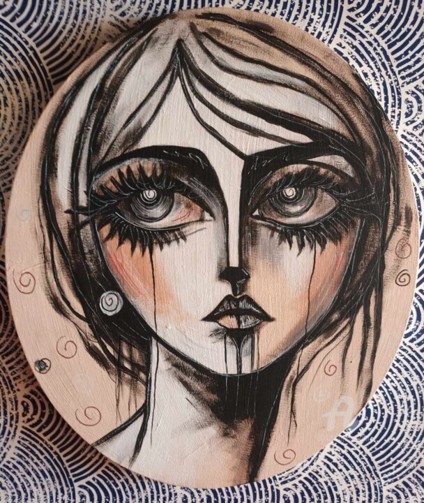 Le maquillage coule 绘画, 13.8x11.8 in