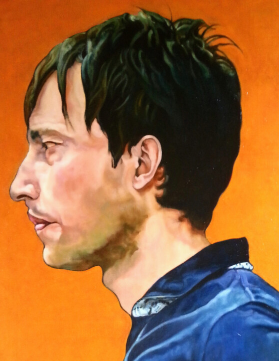 A young Uyghr man 绘画, 16.1x12.5 in