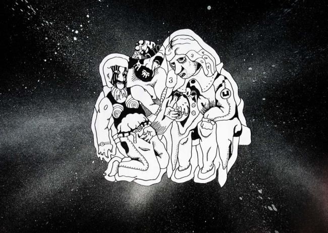 Dibujo titulada "All in the family I" por Common Ink., Obra de arte original, Otro