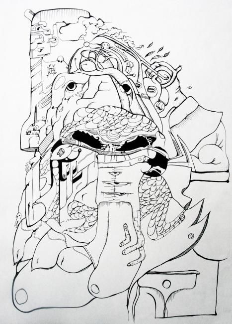 Dibujo titulada "Nameless" por Common Ink., Obra de arte original, Otro