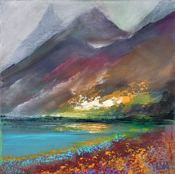 Lac de Gaube 绘画, 7.9x7.9 in