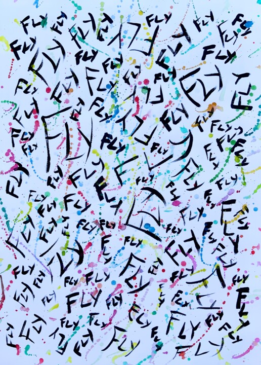 FLIES 绘画, 27.6x19.7 in