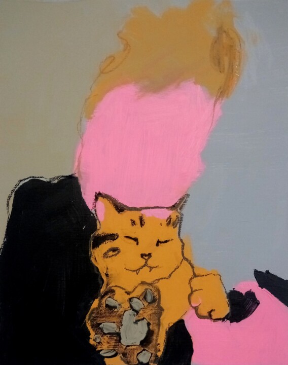#3/24 Tiger cat with me 绘画, 19.7x15.8 in
