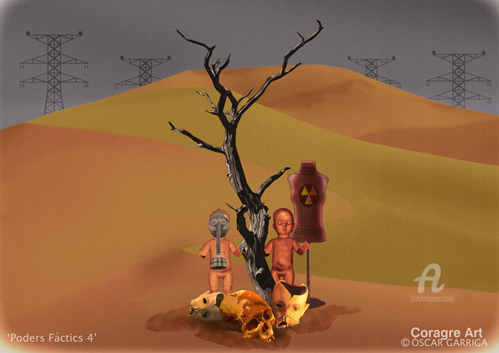 Digital Arts titled "Poders fàctics 4" by Òscar Garriga (Coragre Art), Original Artwork, Digital Painting