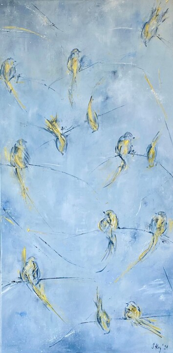 Birds III 绘画, 31.5x15.8 in