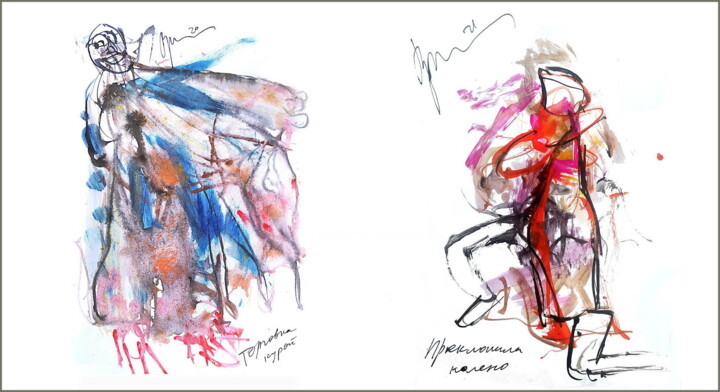 Цифровое искусство под названием "She knelt down and…" - Дима Dima Вильмс Wilms (Рок-Живописец Rock-Painter), Подлинное прои…