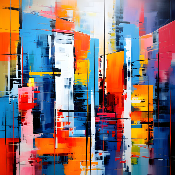 Digital Arts titled "Abstract art 07 v" by Pict T Mosb, Original Artwork, AI generated image