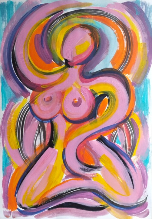Dynamic Madeleine 绘画, 16.5x11.6 in