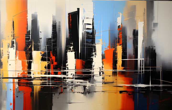 Digital Arts titled "Colourful acrylic a…" by Pict T Mosb, Original Artwork, AI generated image