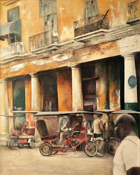 Parada Bici-taxi 绘画, 36.2x28.7 in