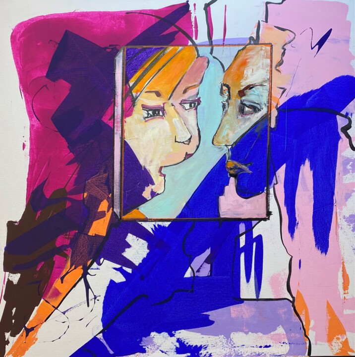 LES COMMERES 绘画, 31.5x31.5 in