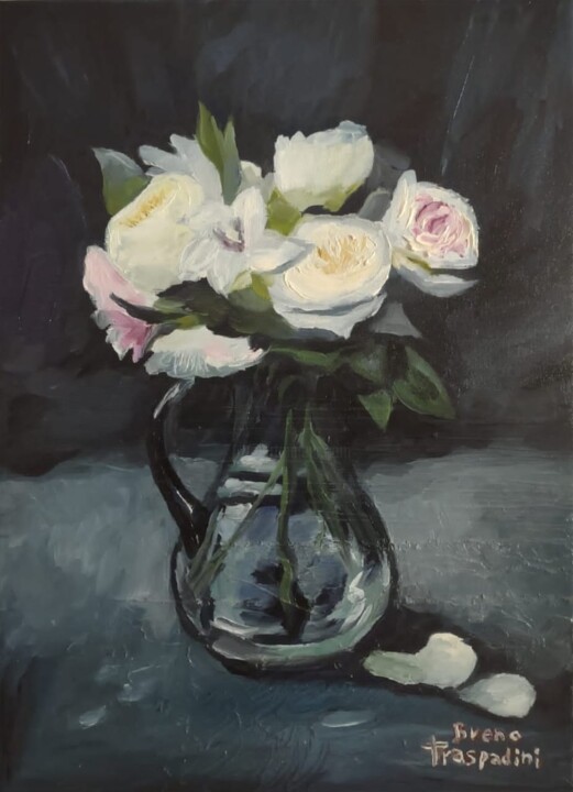 Peinture intitulée "Jarro de Flores" par Breno Chieppe Traspadini, Œuvre d'art originale, Huile Monté sur Châssis en bois