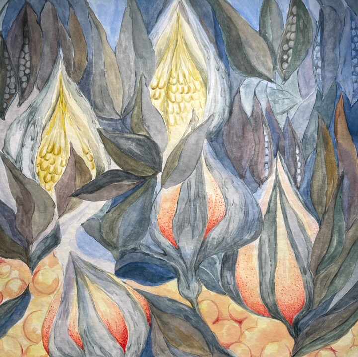 Pintura intitulada "Bisque mágico1" por Olha Chumak, Obras de arte originais, Aquarela
