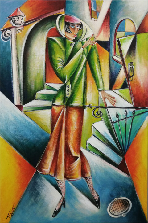 Woman Chillout #M221 绘画, 23.6x15.8 in