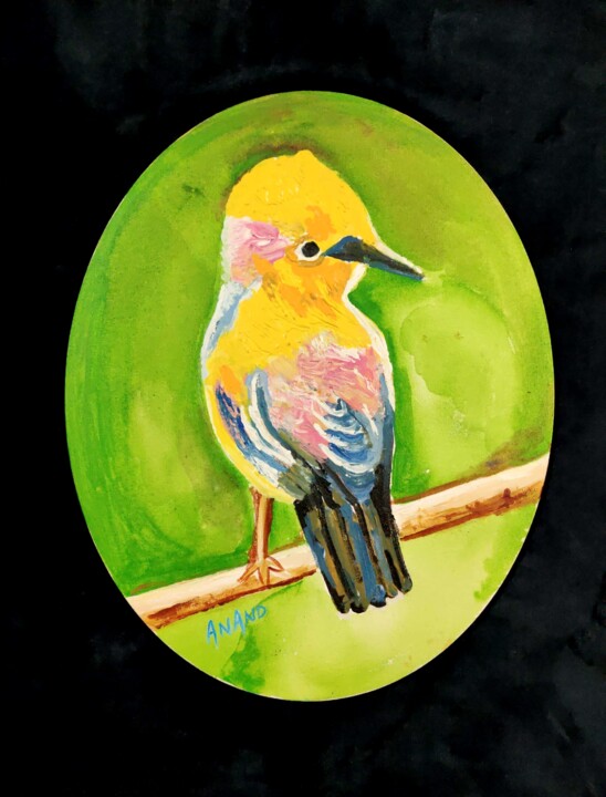 BIRD ON A BRANCH 绘画, 20x16 in
