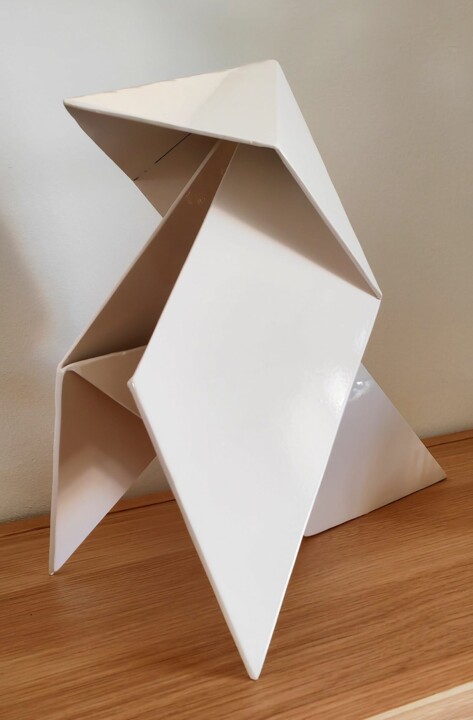 雕塑 标题为“Cocotte origami coq…” 由Artotem, 原创艺术品, 金属