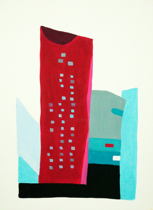 Edificio 1 绘画, 16.5x11.8 in