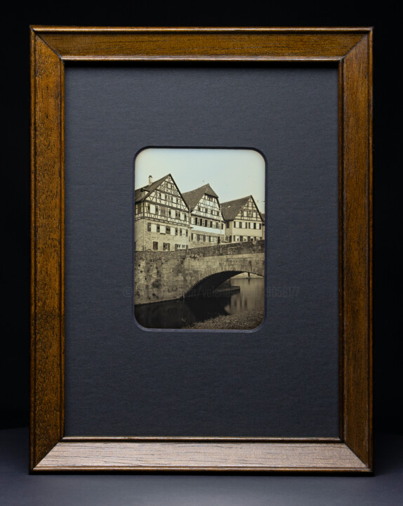 Brücke am Steinernen Steg, Schwäbisch Hall - Daguerreotype Photography, 3.6x2.6 in