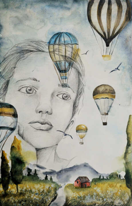 Sognare Sempre! 绘画, 22.1x15 in