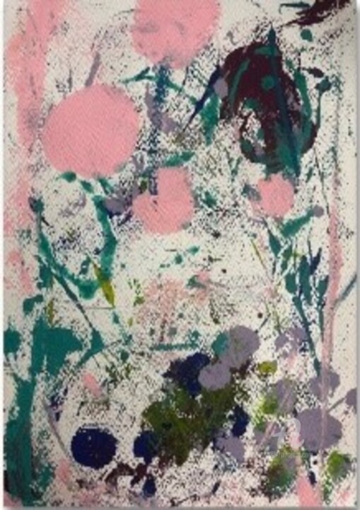 "Pink in Bloom" başlıklı Tablo Betsey Ervin tarafından, Orijinal sanat, Akrilik