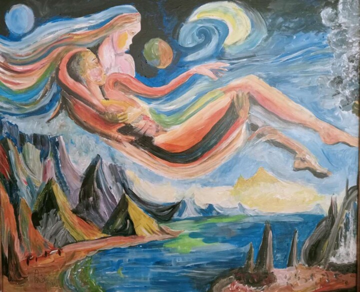 Peinture intitulée "Fusion des Opposés…" par Audran, Œuvre d'art originale, Acrylique