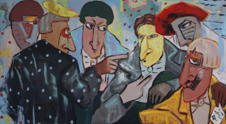 Conspirators, you saying it's me? 绘画, 39.4x70.1 in