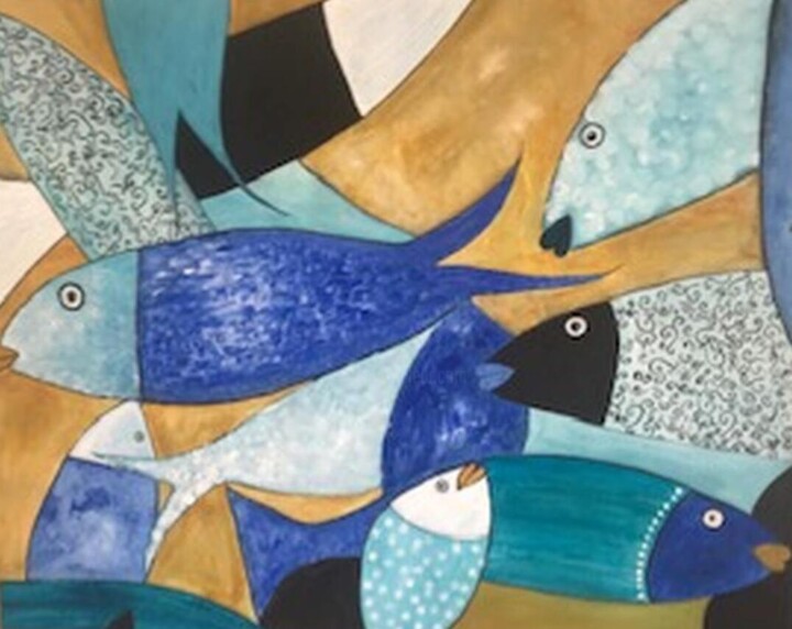 Peixe Painting, 27.6x0.5 in