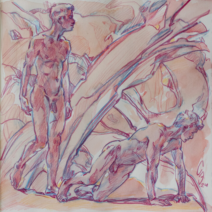 图画 标题为“Fall and get up aga…” 由Sergey Sovkov, 原创艺术品, 孔戴